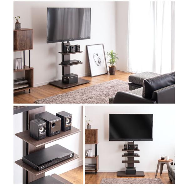 テレビ台 壁寄せ ハイタイプ テレビスタンド 可動式 コンパクト 自立式 おしゃれ ブラウン ホワイト 棚板2枚付き Buyee 日本代购平台 产品购物网站大全 Buyee一站式代购 Bot Online