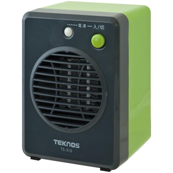 TEKNOS TS 311 静音DCモーター採用 ミニセラミックファンヒーター 300W グリーン TS311