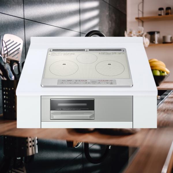 ビルトイン3口IH 水なしグリルで裏返す手間なく両面焼き上げ (シルバー) 日立 HT-N60ST-S【送料無料】 (HTN60STS) 日立（HITACHI） HT N60ST S ビルトイン3口IH 水なしグリルで裏返す