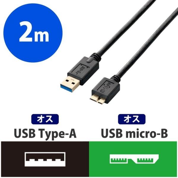 GR USB3 AMB20BK USB3.0P[u A microB^Cv X^_[h 2m ubN USB3AMB20BK