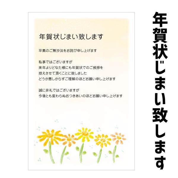 年賀状じまい はがき 私製はがき 切手なし 10枚入（k829花） 年賀状で