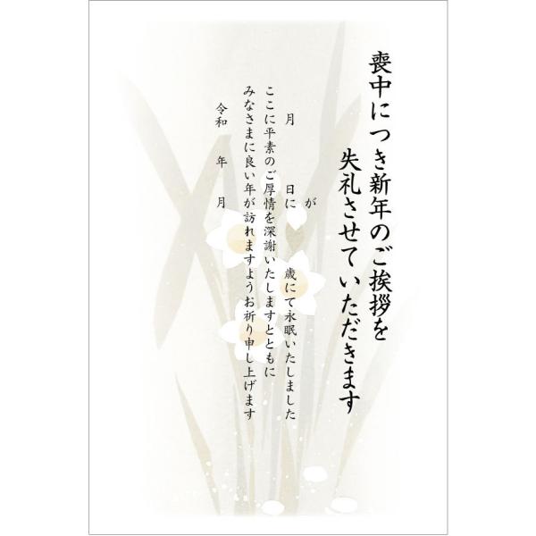 私製10枚 喪中はがき 手書き記入タイプ 私製ハガキ 切手なし 裏面印刷