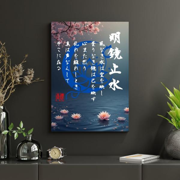 漢字・日本語アートポスター2Lフォトサイズ「明鏡止水」★商品説明★2Lサイズ （127ｘ178ｍｍ） 一般的なL判写真の2倍サイズすぐに飾れるフォトフレーム入り光沢フォトプリント☆印刷☆日本国内の写真・ポスター専門業者による高品質印刷細部ま...