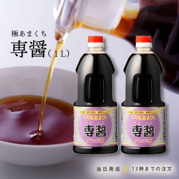 ヒシク 醤油 専醤 極あまくち 1L 濃口 甘口 刺身醤油 2本