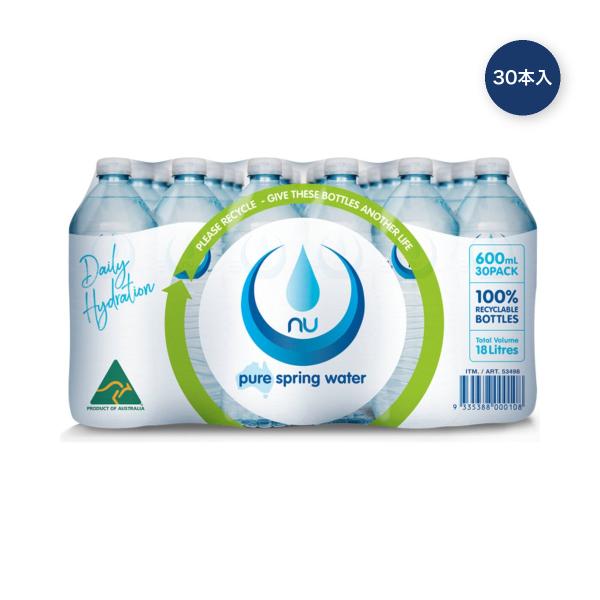 【2セット】ニューピュア スプリングウオーター 600ml x 30本