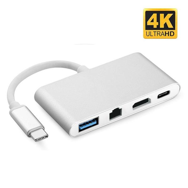 iFormosa USB-C to USB 3.0 HDMI RJ45 LAN Gigabit 1000Mbps A_v^[ Vo[ IF-USBCTO4