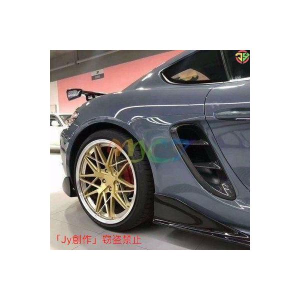 2017+ ポルシェ982 GT4 718ボクスター718ケイマン カーボン製 サイドスクープ ダクト GTS サイド インテ?クカバー 左右セット
