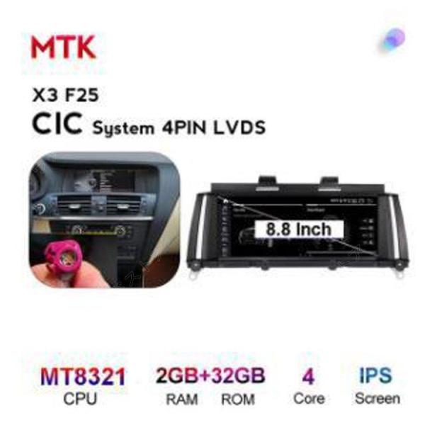 BMW X3 F25 2011-2017 アンドロイドナビ MTK CIC 32G　　-YA-1090