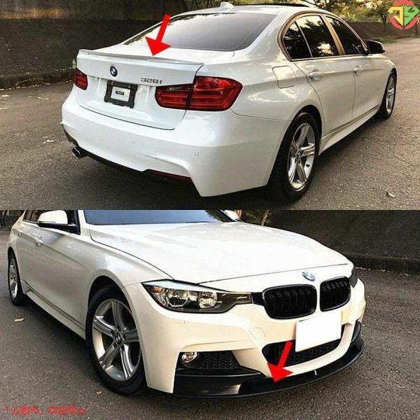 2点 BMW Mスポーツ 3シリーズ F30 F31 フロント リップスポイラー+リアトランクスポイラー 2012-2018 素地