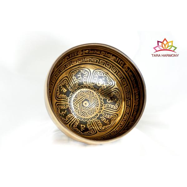 ■直径：13cm ■重量：535g■倍音構成：G4,C#6,C7（★★超美音ランク）例）G4は音階のソで、ピアノの鍵盤中央音域４の高さ　　基音（最も低い音）がG4で、その上にC#6,C7の倍音が主に重なっている音色です。★ソルフェジオ周波数...