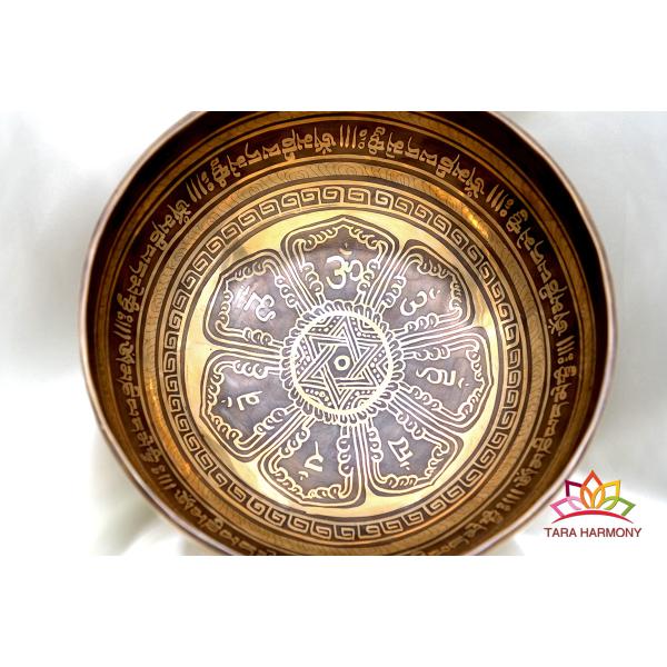 ■直径：24cm ■重量：1569g■倍音構成：C#3,G#4,G5（★美音ランク）例）G#4は音階のソで、ピアノの鍵盤中央音域４の高さ　　基音（最も低い音）がC#3で、その上にG#4,G5の倍音が主に重なっている音色です。★ソルフェジオ周...