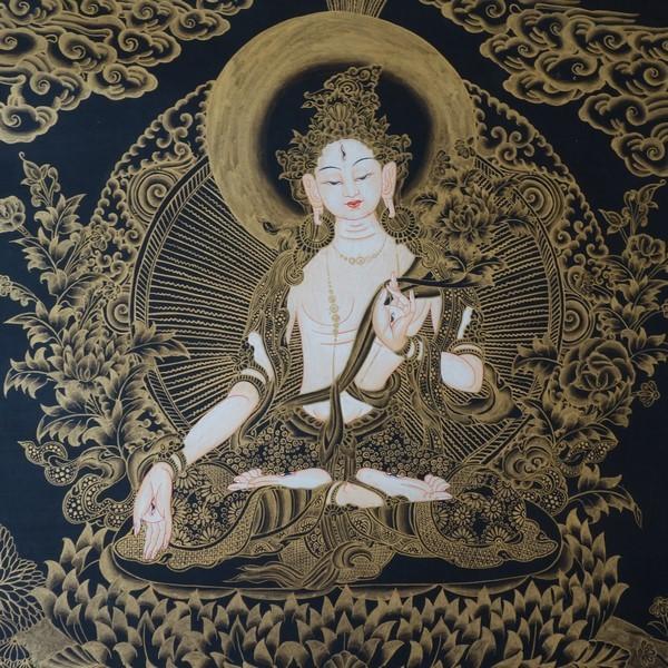 仏画 タンカ 白多羅菩薩 ホワイトターラ 仏像 仏画 送料無料 Ta0012 仏像販売 仏像専門店 多羅堂 通販 Yahoo ショッピング