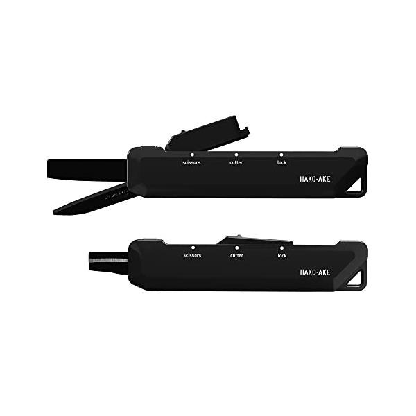 カラー：チタン刃・ブラックサイズ：携帯ハサミスタイル：携帯ハサミサッと切り替え開梱カンタン!2Way携帯ハサミHAKO-AKE【刃タイプ】 チタン 【刃渡り寸法】 35mm【板厚】 1.5mm 【外寸法】 全長113×幅13mm(刃収納時)...