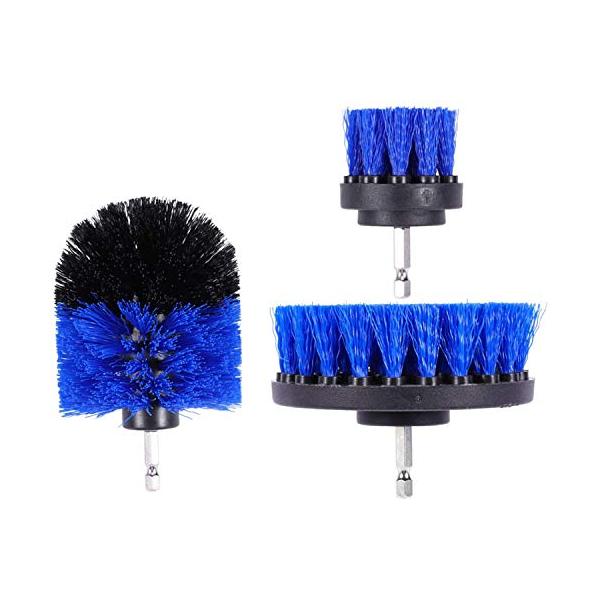 カラー：ブルー1.バスルーム周辺の掃除用の3種類のサイズと形状のブラシ、ミディアムスクラブブラシ2.ナイロン製の毛は傷をつけないので浴槽、シンク、幅木、ファイバーグラスのシャワー室、シャワーの引き戸レール、磁器にご使用いただけます。3.全て...