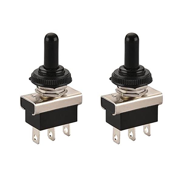 カラー：黒入力：12VDC,25A取付穴サイズ：12.2mmSPDT, オン/オフ/オン(ON-OFF-ON)全体のサイズ（約）：29 x 15 x 61mm3ピン端子幅：1/4 "（6.3mm）