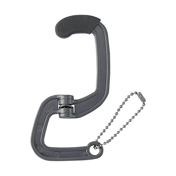 カラー：ブラック【特長】 吊り下げ向きが変更できる携帯用バッグハンガー。【最大保持荷重】 5kg【付属品】 持ち運びやすいボールチェーン付き。【使用シーン】 机や椅子の背もたれにも散る下げれます。※椅子等の形状によっては取り付けできない場合...