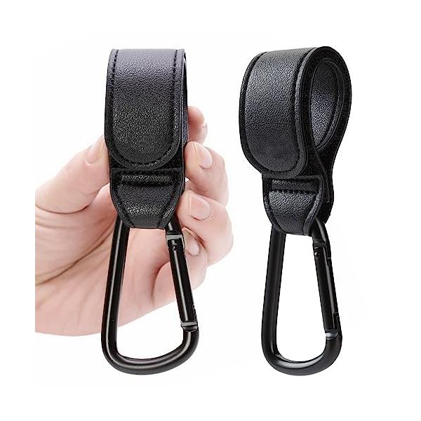 カラー：ブラック【最大耐荷重25kg】ベビーカーフックの内側は約12cmのマジックテープを付いています。粘着面積が大きくになってで最大耐荷重約25kgまで。外出時、日常の必須品は楽に掛けられます。【丈夫・収納便利】ベビーカーフックの本体はP...