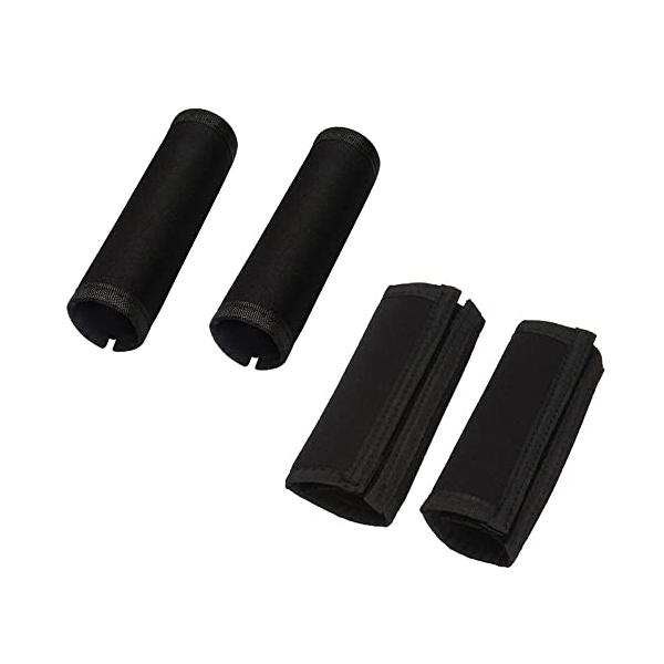 【商品仕様】パッケージ内容：ベビーカーハンドルカバー 4個入り サイズ：長さ 12.5cm*幅11cm 色：ブラック【優れたデザインと高品質】ナイロン製、滑り止め 、柔らかい 、老化を防げ、ハンドルの耐久性を増加させます。【取り付け簡単】ハ...