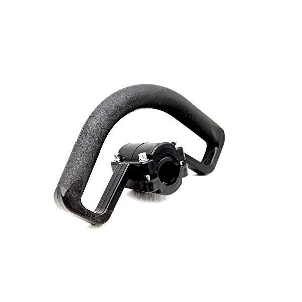 カラー：ブラック汎用の滑りにくい持ち手で作業がはかどります。重量：約250g付属品：六角ネジ4本　軸取り付け部ゴムパッキン取り付け軸：24ｍｍ〜28ｍｍ(サイズが合わない場合はスペーサー等をご利用ください。)※取扱い説明書等はありません。取...