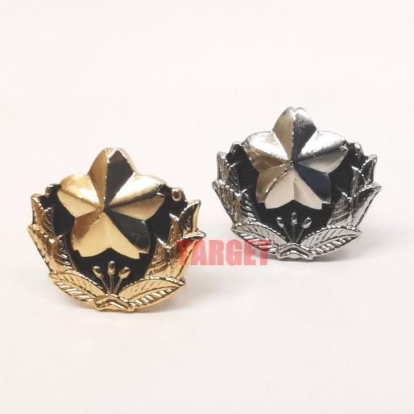 ピンバッジ 陸上自衛隊マーク イブシ仕上げ 17mm 金/銀 （陸マーク