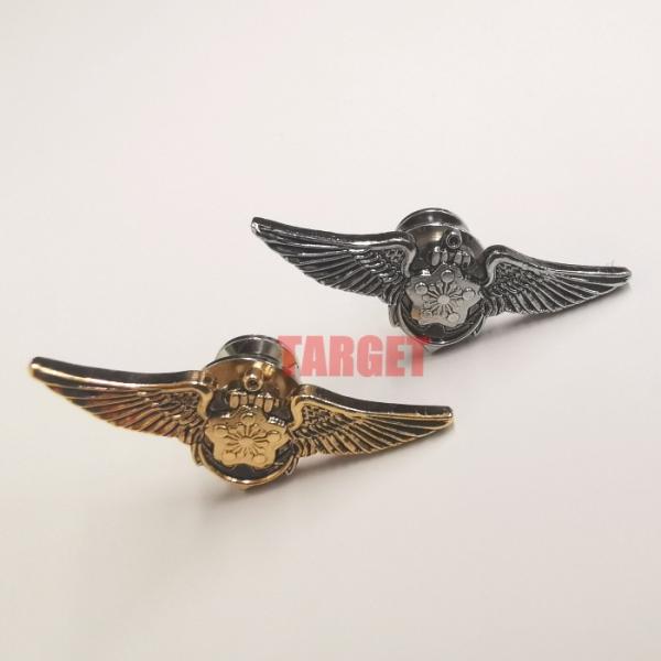 ピンバッジ 海上自衛隊 航空徽章 イブシ仕上げ 32mm 金/銀