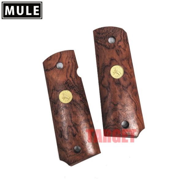 1911用 木製グリップ ウエイト付き ☆MULE 1911 ガバメント用 木製グリップ ウォルナット スムース
