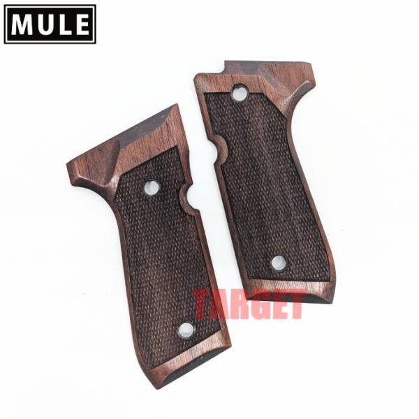 電動ガン ブラック 木製風グリップ ☆【セール】MULE 東京マルイ 電動ガン M9A1用 木製グリップ フル