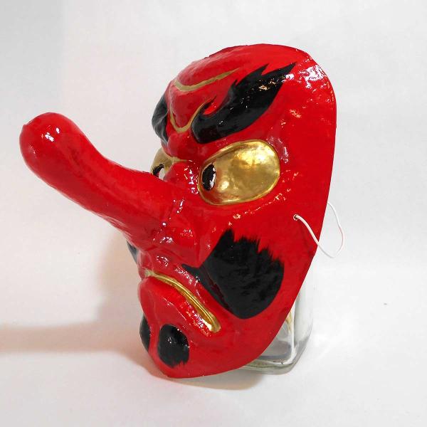 昭和レトロ 天狗 てんぐ お面 面 和紙面 天狗面 張子 縁起物 郷土玩具 お面 和紙面 天狗 （てんぐ テング） : 駄菓子とおもちゃの太郎