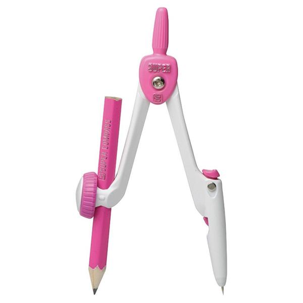 ソニック スーパーコンパス はりinパス 鉛筆用・小学生の算数や図工の授業に最適な文房具です。・針が引っ込む安全設計が特徴で、子供たちが安心して使用できます。・青、赤、桃、橙のカラフルなデザインを採用。・特に図工や工作の時間に活躍し、正確な...