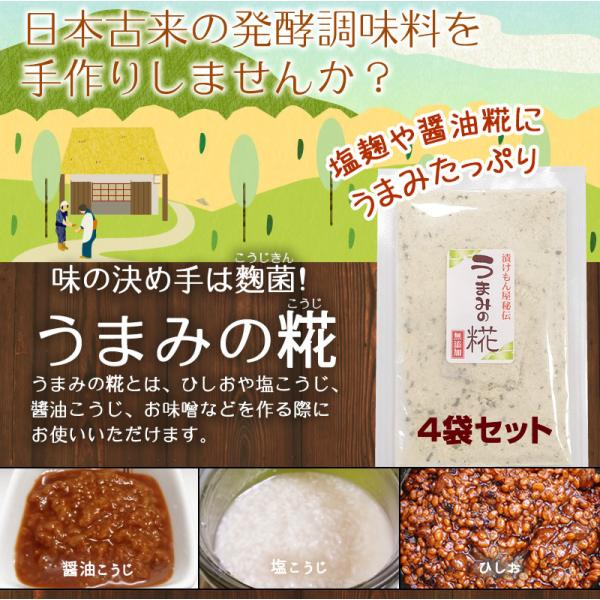 『うまみの糀　4袋セット』 麹 米糀 米麹 米こうじ 昆布 塩こうじ 塩麹 醤油糀