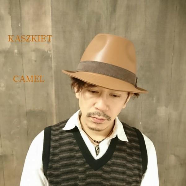 帽子 中折れハット レザーハット イタリアンレザー メンズ 紳士 ギフト