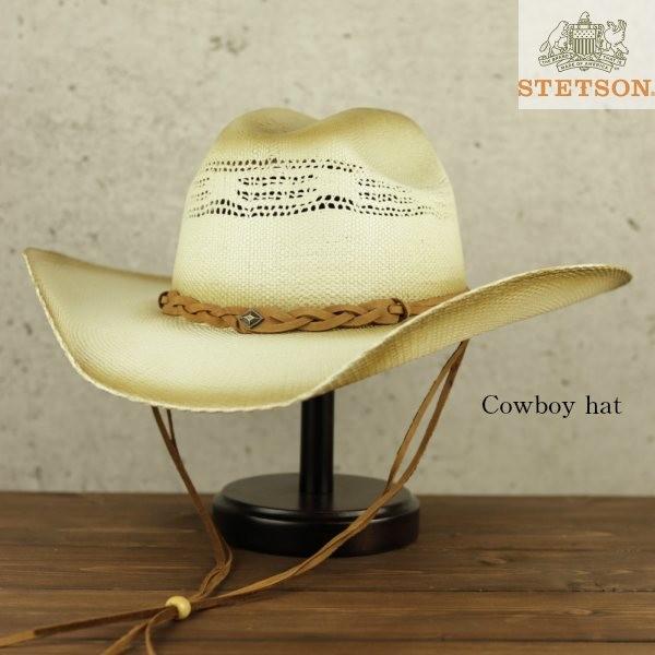 STETSON カウボーイハット 麦わら帽子 メンズ ステットソン