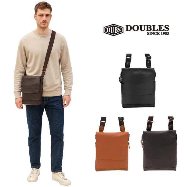 DOUBLES】jvk1603 縦型ショルダーバッグ 斜め掛け 牛革 長持ち 普段