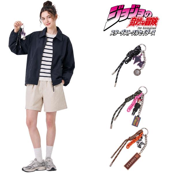 outdoor products ジョジョの奇妙な冒険 パラコードキーホルダー キーホルダー ストラップ レディース メンズ ギフト プレゼント ブラック jo06 ODJO40