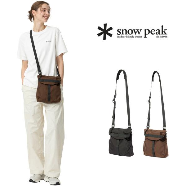 snowpeak Recycled Cordura Shoulder Bag ショルダーバッグ 斜め掛け 普段使い 使いやすい シンプル レディース メンズ ギフト プレゼント ブラック bb26su015