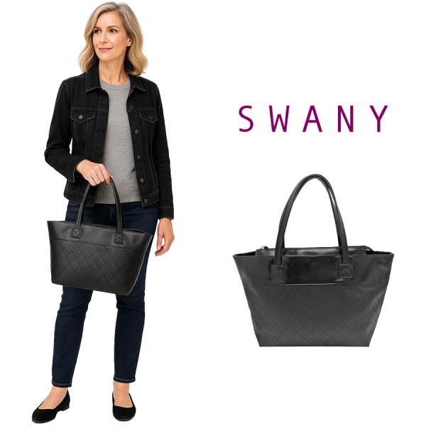 SWANY スワニー キャリーバッグ トート ダイヤキルト ブラック SWANY スワニー キャリーバッグ トート ダイヤキルト SWANY スワニー