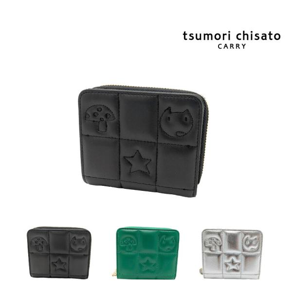 tsumori chisato CARRY】57821 ネコキルティング 折り財布 財布 さいふ