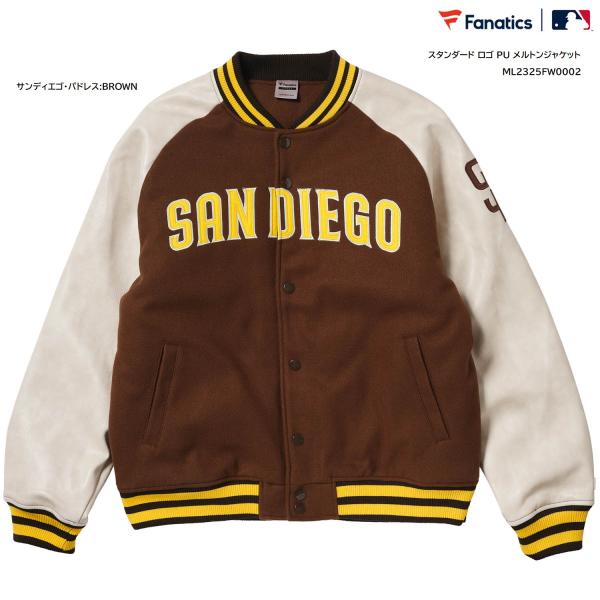 【Fanatics】 ファナティクス サンディエゴパドレス スタジャン (XL) Fanatics ファナティクス MLB STANDARDLOGO PU MELTON JKT