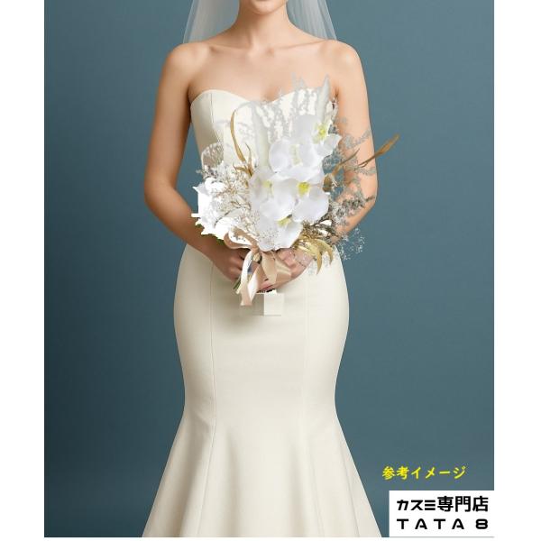 Tata8】ウェディングブーケ 高級造花胡蝶蘭 白無垢 着物 和装 結婚式