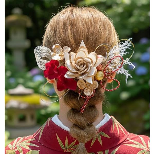 髪飾りTata8】成人式 振袖 結婚式 卒業式 袴 和装 高級造花