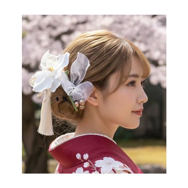 髪飾りTata8】胡蝶蘭 チューリップ 成人式 結婚式 卒業式 卒業袴 振袖