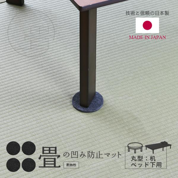 ■商品名：へこみ防止マット　丸型■サイズ：直径10cm×暑さ0.8cm■材　質：（表面）アクリル樹脂　　　　　（裏面）不織布（フェルト）■生産国：日本製■入り数：４枚※滑り止めシール付き【備考】●11,000円（税込）以上のご購入で送料無料...