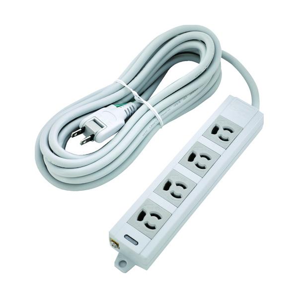TRUSCO 電源タップ 3P抜け止め4個口 10M アース