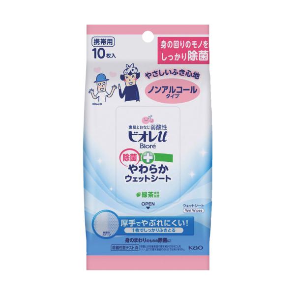 Ｋａｏ　ビオレｕ除菌やわらかウエットシートノンアルコール１０枚 (785-4561) (313195)