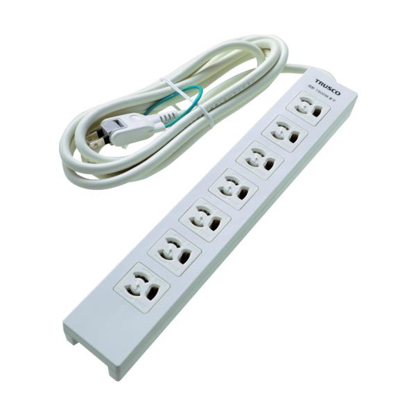 ＴＲＵＳＣＯ　電源タップ　３Ｐ抜け止め７個口　３Ｍ　アース／マグネット付 (207-6270) (TOT3N703)