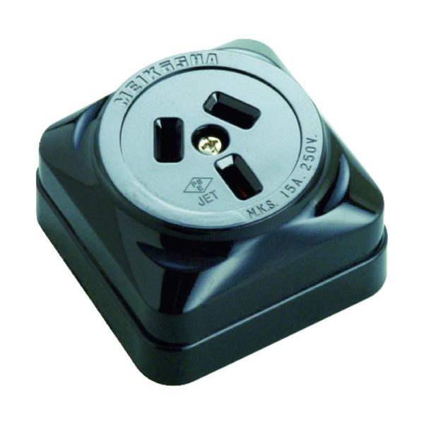 明工 3P15A角形コンセント （株）明工社 (MR2751) (355-8134