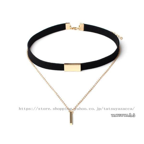 チョーカー ネックレス レディース ブラック ゴールド 2連 Copu Tatsuya商店 通販 Yahoo ショッピング