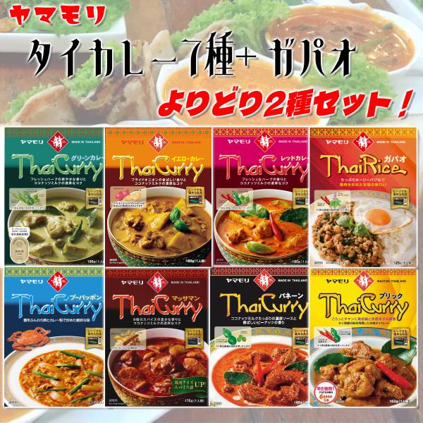 ヤマモリ タイカレー ガパオ よりどり2個 メール便 送料無料