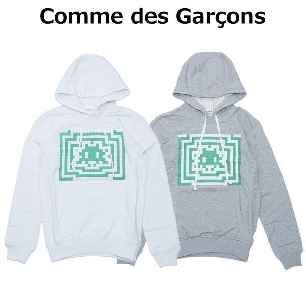 COMME des GARCONS SHIRT / 22AW/Invader Hooded Sweatshirt/パーカー/M/コットン/WHT/FJ-T006 tbstore_cg-fj-t006