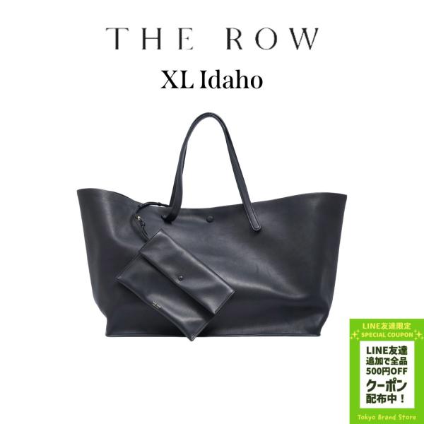 the row idaho XL ブラック The Row | Idaho XL Leather-Trimmed Cotton-Twill Tote in